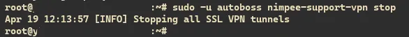 Stop VPN from CLI